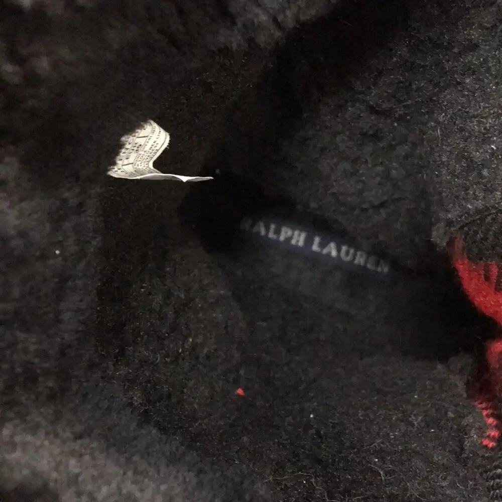 Polo by Ralph Lauren Big‎ Kid Everest Boots Black Leather w/ Shearling Size 4